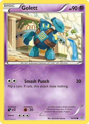 Golett Ancient Origins Pokemon Card