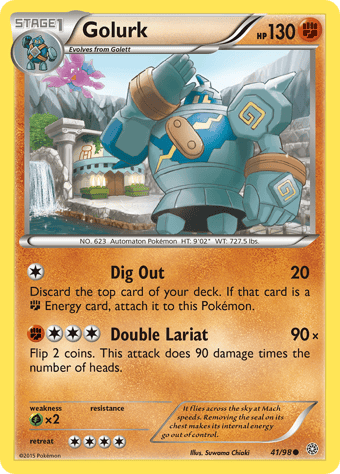 Golurk Ancient Origins Pokemon Card