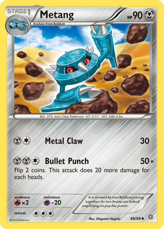 Metang Ancient Origins Pokemon Card