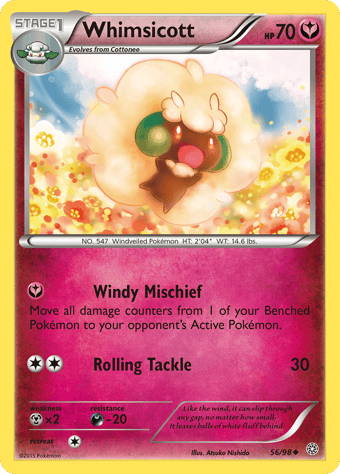 Whimsicott Ancient Origins Pokemon Card