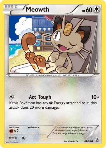 Meowth Ancient Origins Pokemon Card