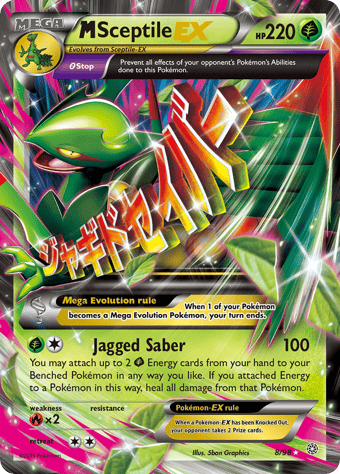 M Sceptile-EX Ancient Origins Pokemon Card