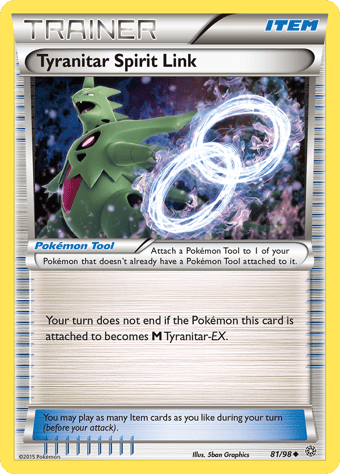 Tyranitar Spirit Link Ancient Origins Pokemon Card