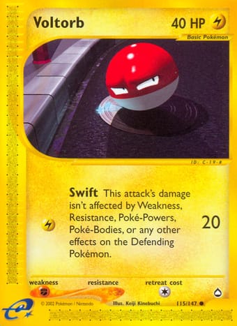 Voltorb Aquapolis Pokemon Card