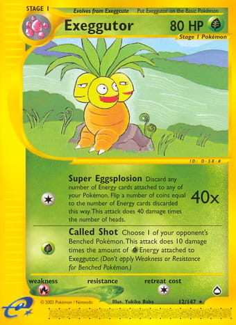 Exeggutor Aquapolis Pokemon Card