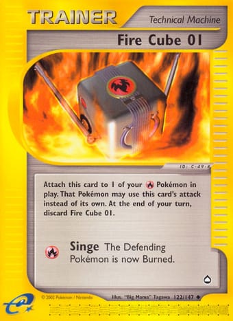 Fire Cube 01 Aquapolis Pokemon Card