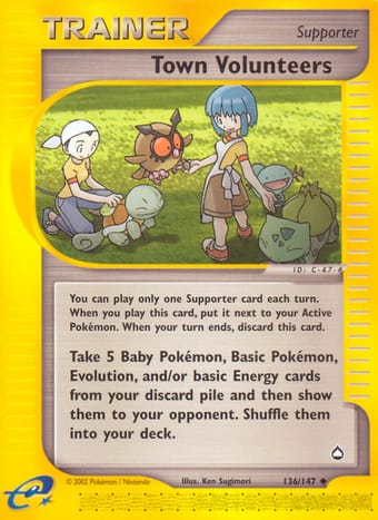Town Volunteers Aquapolis Pokemon Card