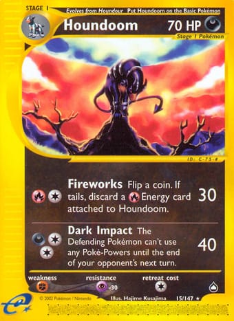 Houndoom Aquapolis Pokemon Card