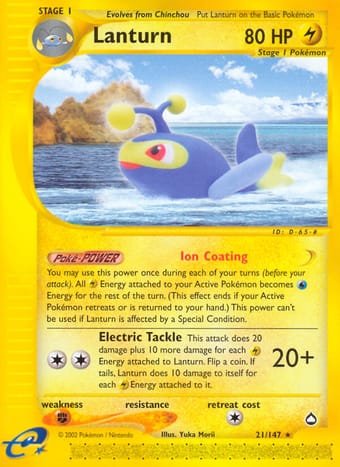 Lanturn Aquapolis Pokemon Card