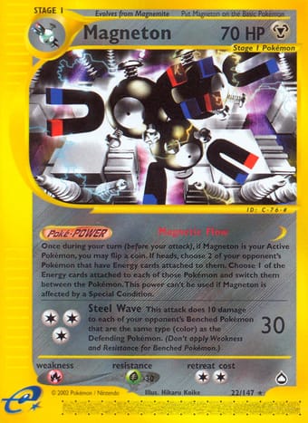 Magneton Aquapolis Pokemon Card