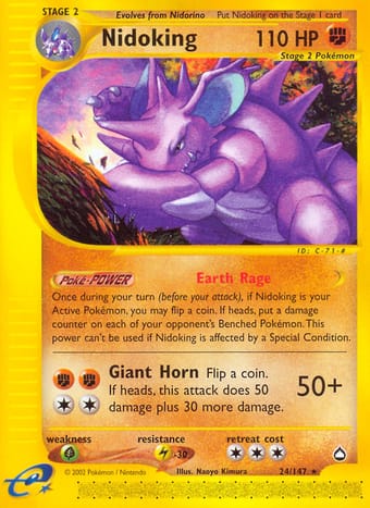 Nidoking Aquapolis Pokemon Card