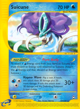 Suicune Aquapolis Pokemon Card