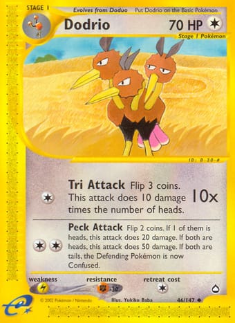 Dodrio Aquapolis Pokemon Card