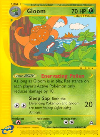 Gloom Aquapolis Pokemon Card