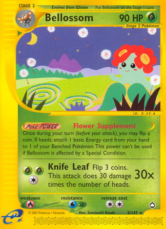 Bellossom Aquapolis Pokemon Card