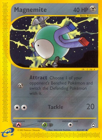 Magnemite Aquapolis Pokemon Card