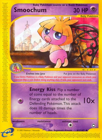 Smoochum Aquapolis Pokemon Card
