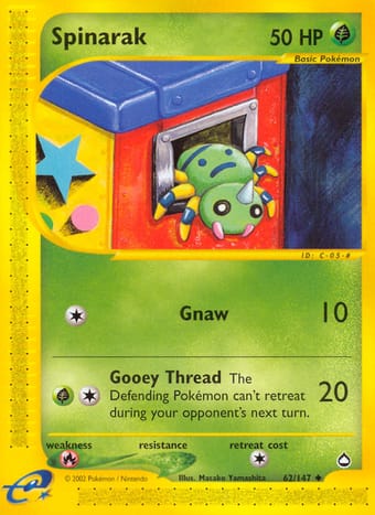 Spinarak Aquapolis Pokemon Card