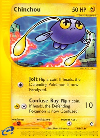 Chinchou Aquapolis Pokemon Card