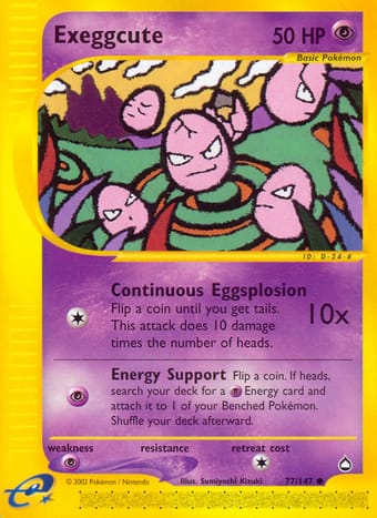 Exeggcute Aquapolis Pokemon Card
