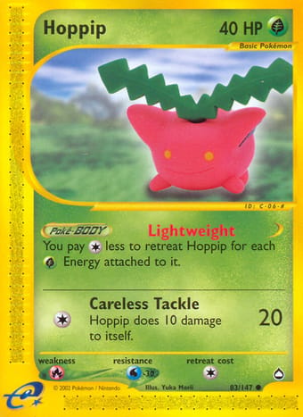Hoppip Aquapolis Pokemon Card