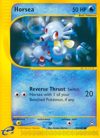 Horsea Aquapolis Pokemon Card