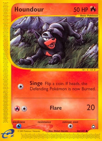 Houndour Aquapolis Pokemon Card