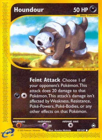 Houndour Aquapolis Pokemon Card
