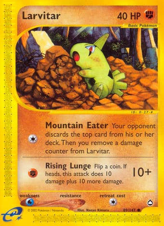 Larvitar Aquapolis Pokemon Card