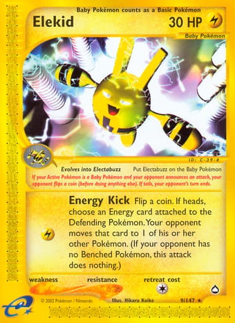 Elekid Aquapolis Pokemon Card