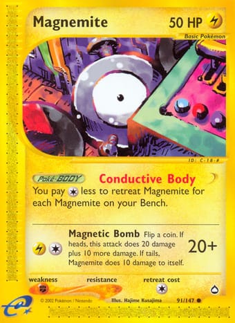 Magnemite Aquapolis Pokemon Card