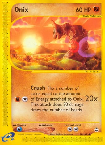 Onix Aquapolis Pokemon Card