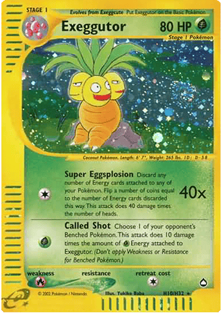 Exeggutor Aquapolis Pokemon Card