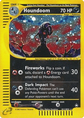 Houndoom Aquapolis Pokemon Card