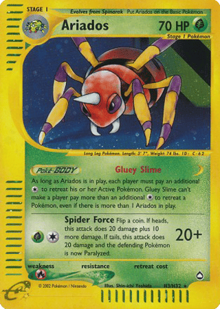 Ariados Aquapolis Pokemon Card