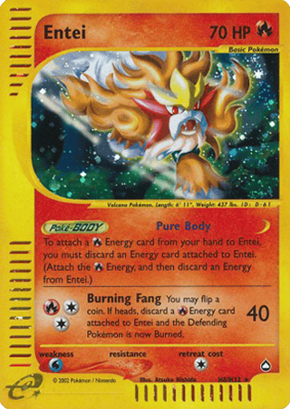 Entei Aquapolis Pokemon Card