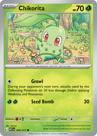 Chikorita Ascended Heroes Pokemon Card