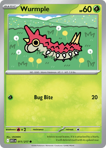 Wurmple Ascended Heroes Pokemon Card