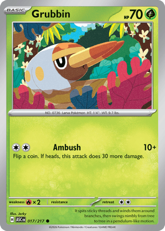 Grubbin Ascended Heroes Pokemon Card