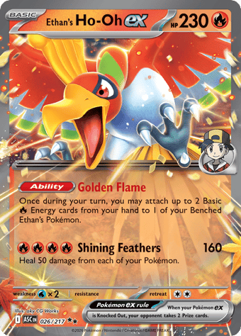 Ethan's Ho-Oh EX Ascended Heroes Pokemon Card