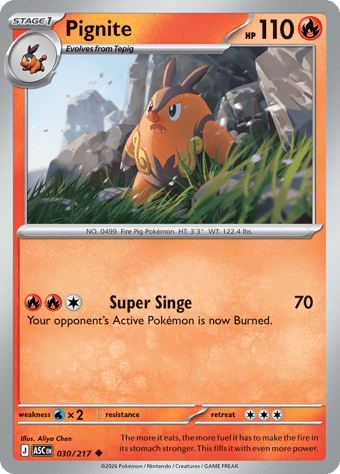 Pignite Ascended Heroes Pokemon Card