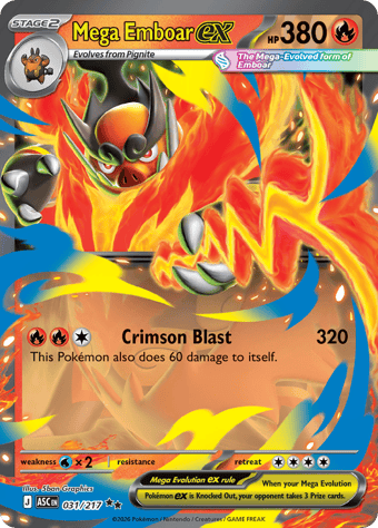 Mega Emboar EX Ascended Heroes Pokemon Card