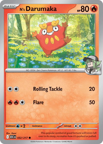 N's Darumaka Ascended Heroes Pokemon Card