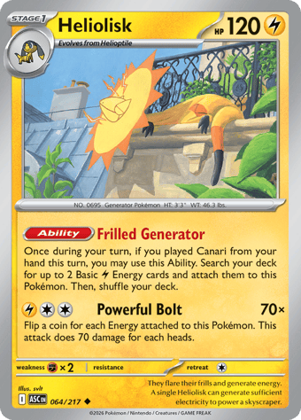 Heliolisk Ascended Heroes Pokemon Card