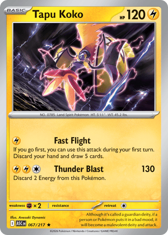 Tapu Koko Ascended Heroes Pokemon Card