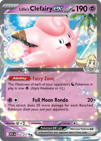 Lillie's Clefairy EX Ascended Heroes Pokemon Card