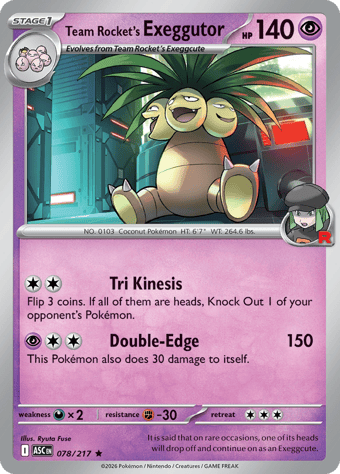 Team Rocket's Exeggutor Ascended Heroes Pokemon Card