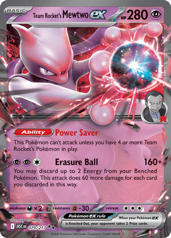 Team Rocket's Mewtwo EX Ascended Heroes Pokemon Card