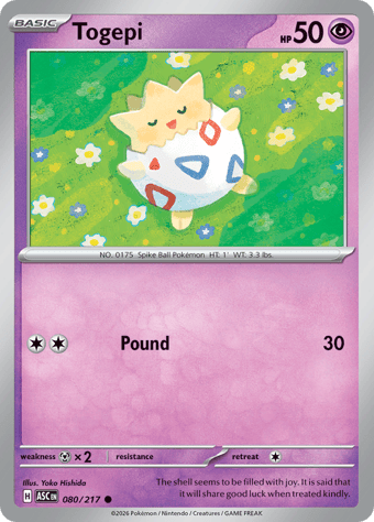 Togepi Ascended Heroes Pokemon Card