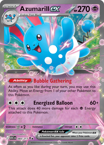 Azumarill EX Ascended Heroes Pokemon Card
